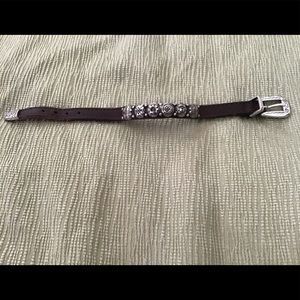 Braded leather and silver bracelet